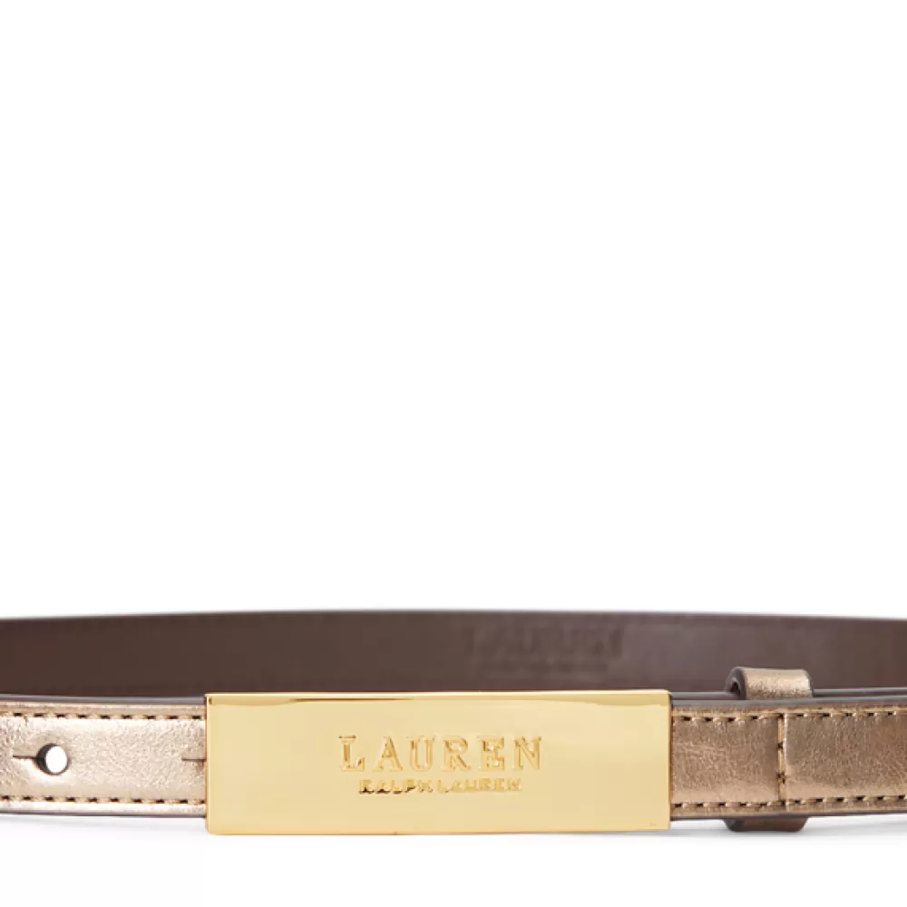 Gürtel>Ralph Lauren Gürtel Schmaler Metallic-Ledergürtel mit Logo für Women | ® DE