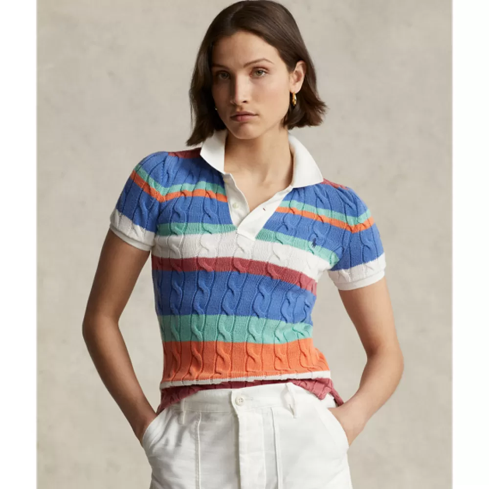 Poloshirts>Ralph Lauren Poloshirts Slim-Fit Poloshirt mit Zopfmuster für Women | ® DE