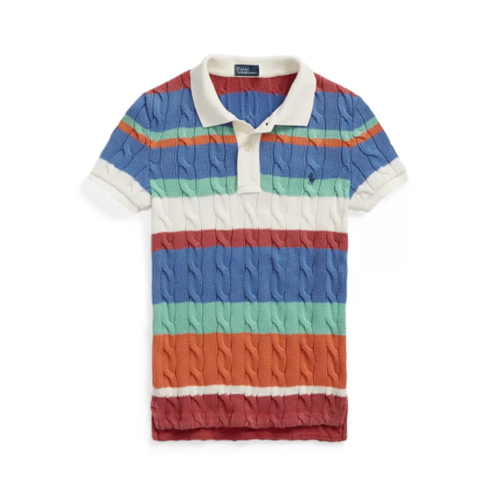 Poloshirts>Ralph Lauren Poloshirts Slim-Fit Poloshirt mit Zopfmuster für Women | ® DE