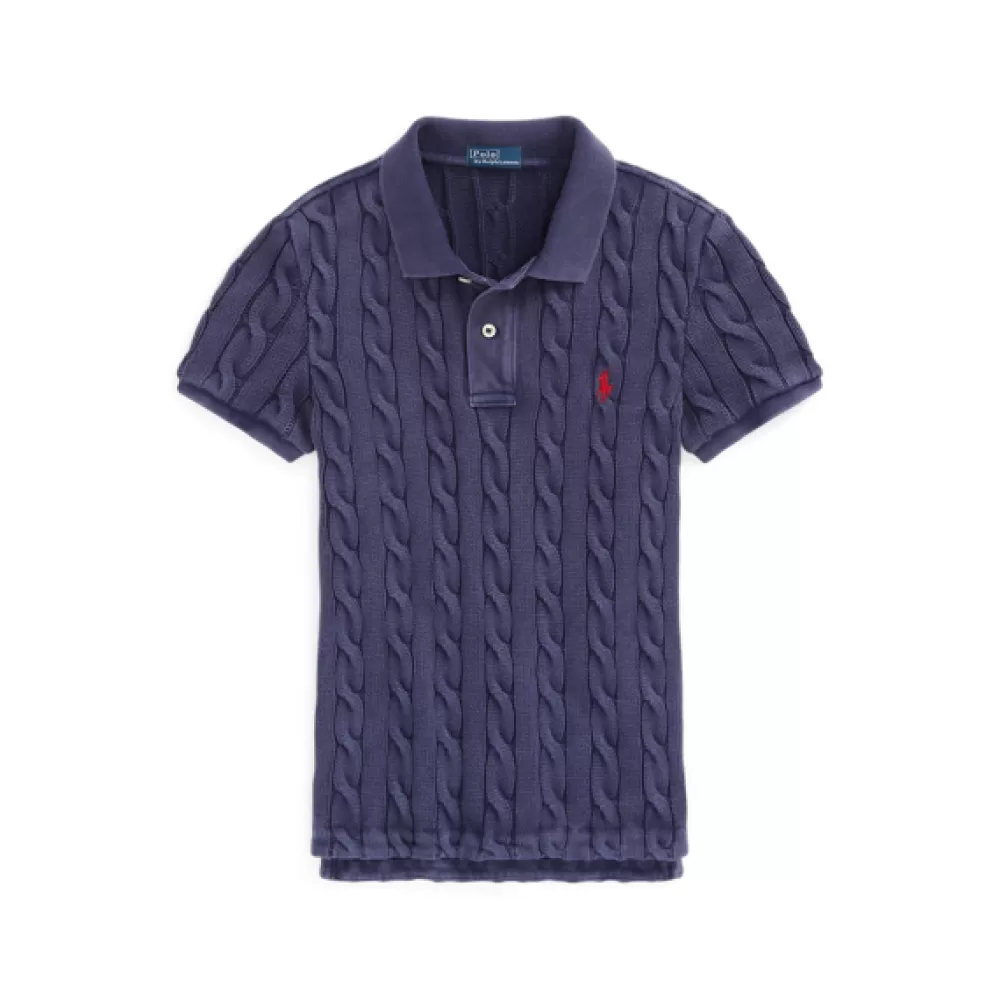 Poloshirts>Ralph Lauren Poloshirts Slim-Fit Poloshirt mit Zopfmuster für Women | ® DE