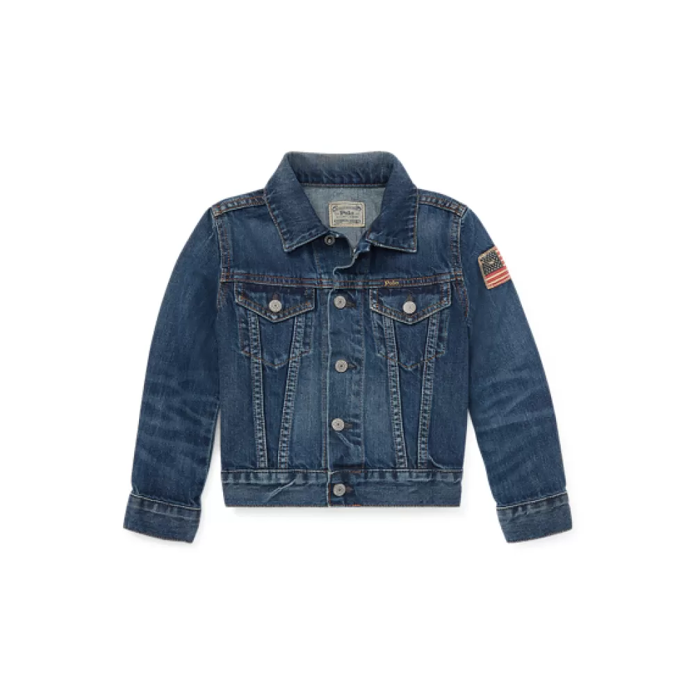 Jacken Und Mäntel>Ralph Lauren Jacken Und Mäntel Trucker-Jeansjacke mit Flagge für Children | ® DE