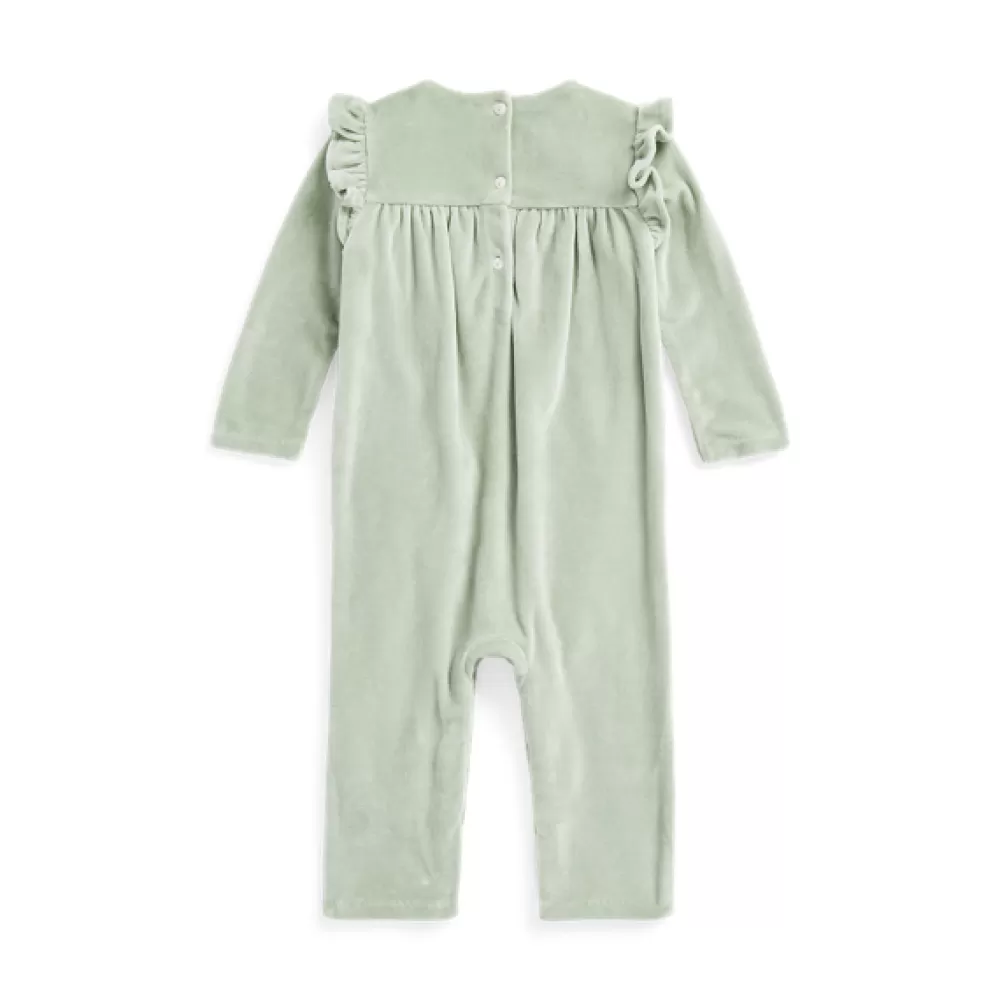 Bodys & Strampler>Ralph Lauren Bodys & Strampler Velours-Strampler mit Rüschen für Baby | ® DE