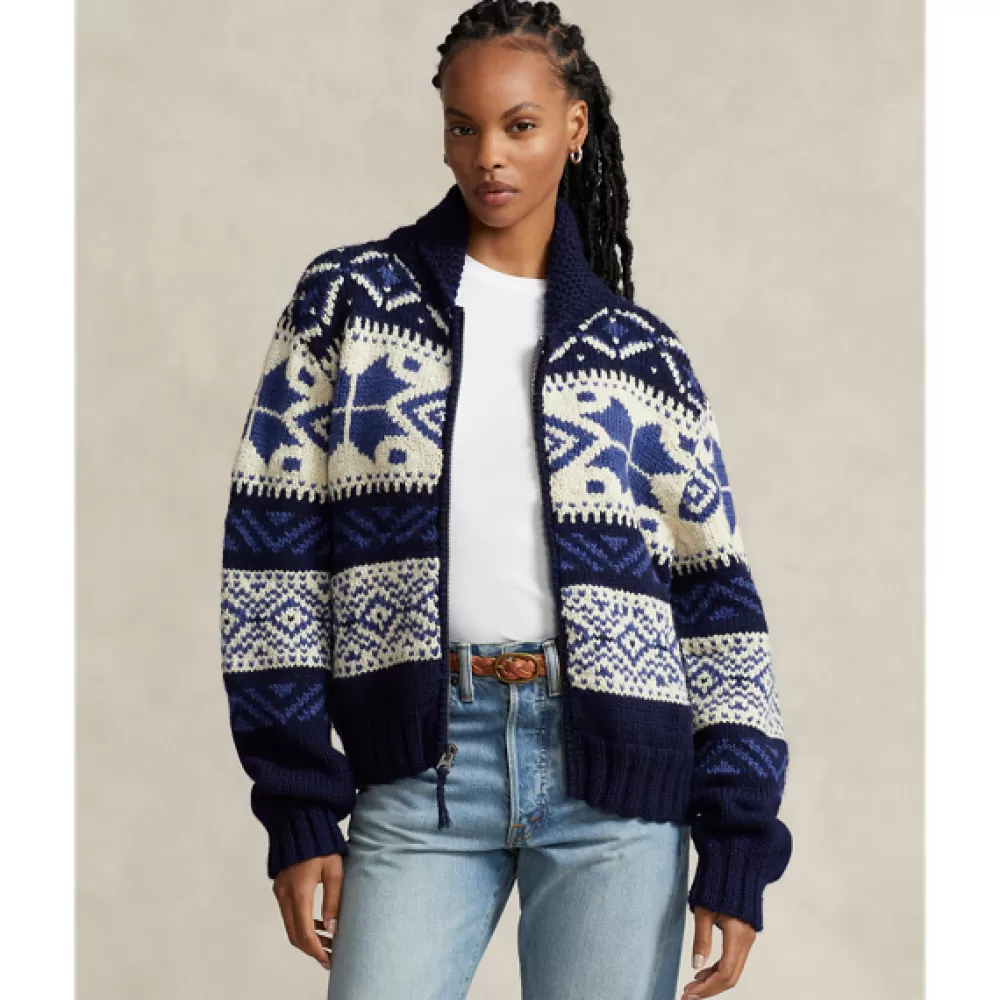 Pullover Und Strickjacken>Ralph Lauren Pullover Und Strickjacken Woll-Strickjacke mit Geo-Motiv für Women | ® DE