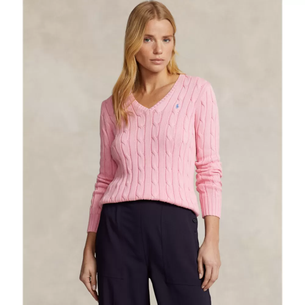 Pullover Und Strickjacken>Ralph Lauren Pullover Und Strickjacken Zopfmusterpullover mit V-Ausschnitt für Women | ® DE