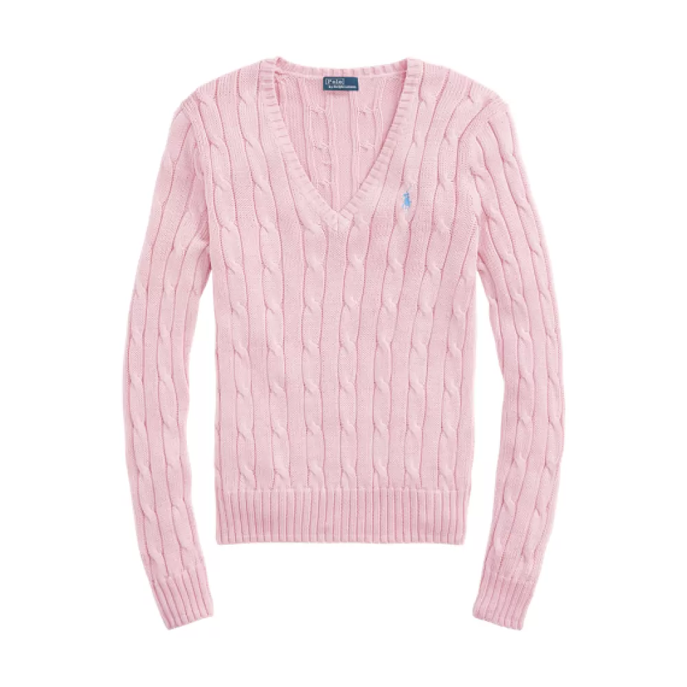 Pullover Und Strickjacken>Ralph Lauren Pullover Und Strickjacken Zopfmusterpullover mit V-Ausschnitt für Women | ® DE