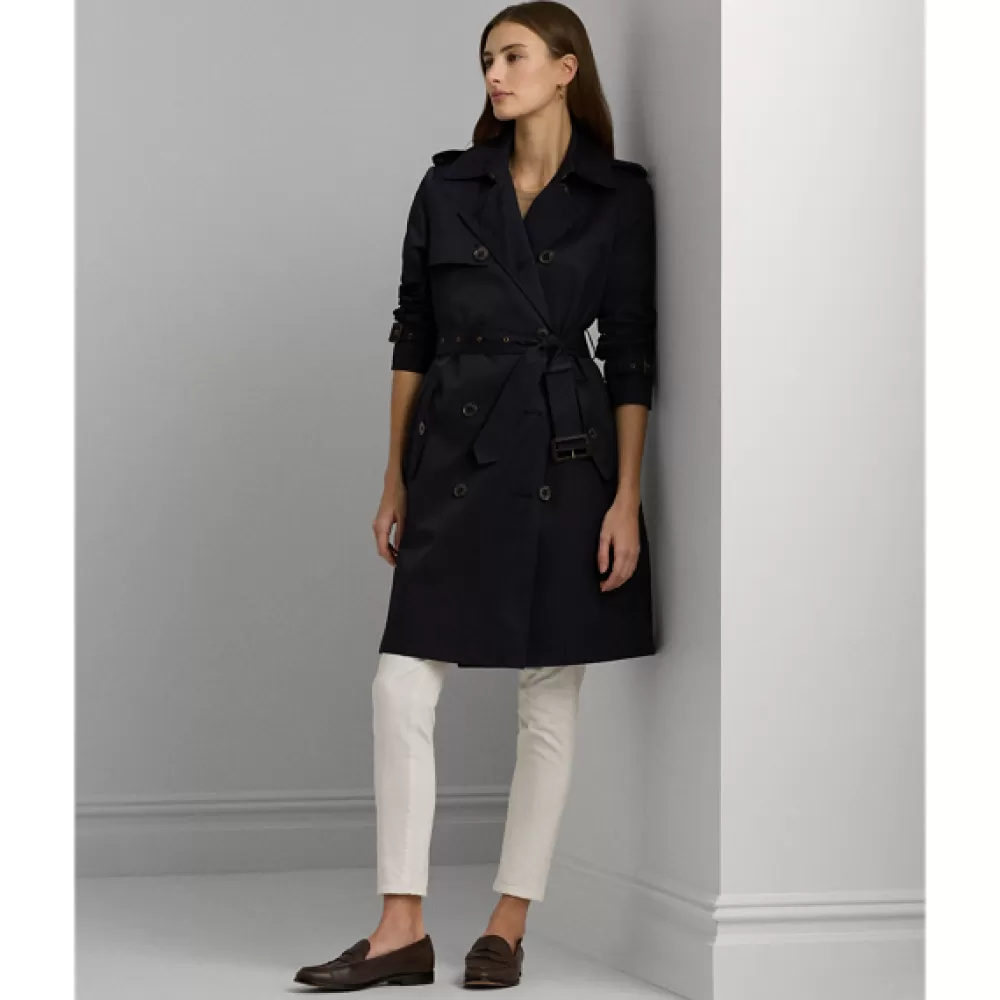 Jacken Und Mäntel>Ralph Lauren Jacken Und Mäntel Zweireihiger Trenchcoat mit Baumwolle für Women | ® DE